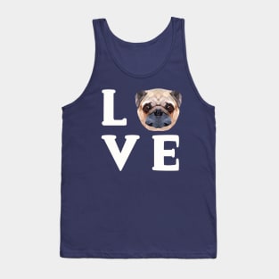 Love Pugs - Cute Pug Face Nose Puppy Dog Tank Top